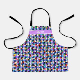 Delantal Patrón geométrico colorido personalizado