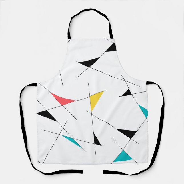 Delantal Patrón geométrico de trendy, divertida, triangular (Anverso)