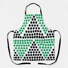 Delantal Patrón geométrico del círculo del triángulo verde
