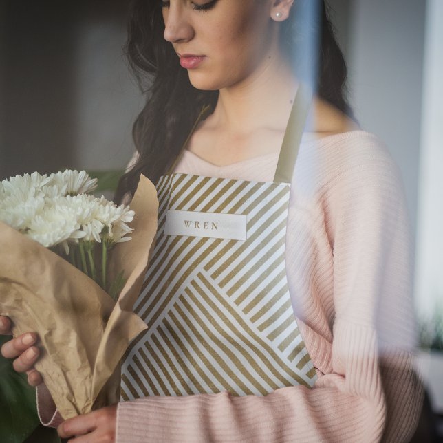 Delantal Patrón Geométrico Gold Elegante Lujo Sofisticado (Subido por el creador)