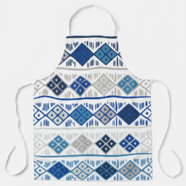 Delantal Patrón geométrico gris azul