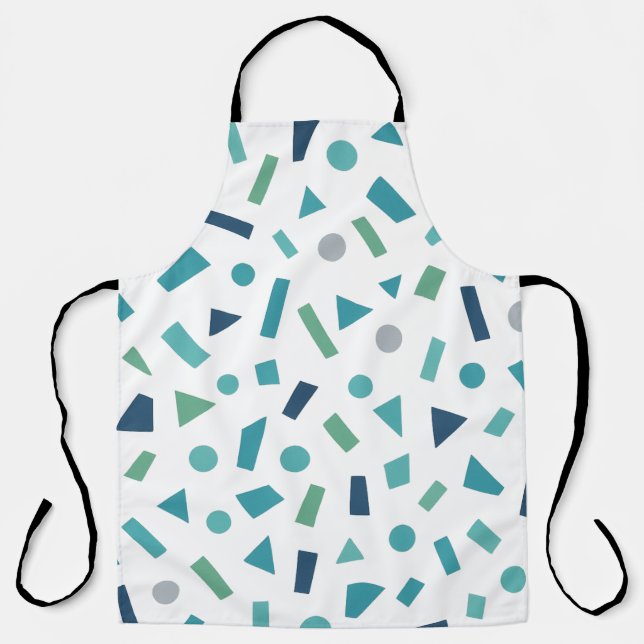 Delantal Patrón geométrico retro - Diseño de estilo Memphis (Anverso)