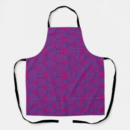 Delantal Patrón geométrico retro rosa