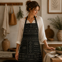 Patrón geométrico tribal de marfil negro | Boho mo