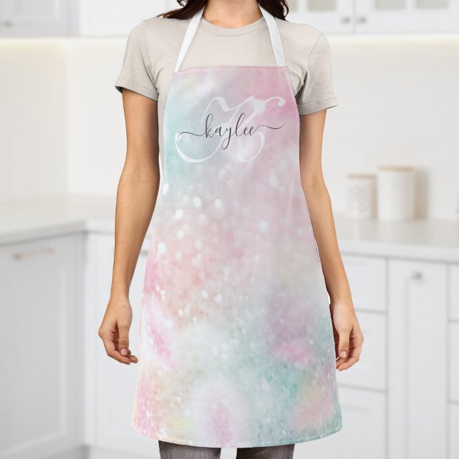 Delantal Patrón Girly del Purpurina rosa de Glam Pastel (Subido por el creador)