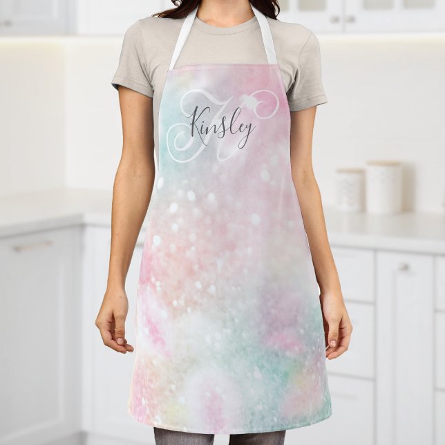 Delantal Patrón Girly del Purpurina rosa de Glam Pastel (Subido por el creador)
