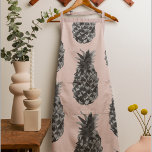 Delantal Patrón Gris Tropical y Piña Rosa Sin Marea<br><div class="desc">Patrón Gris Tropical y Piña Rosa Sin Marea</div>