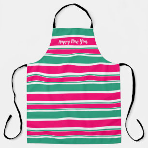 Delantal Patrón horizontal rayado rojo-verde