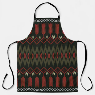 Delantal patrón ikat. Ornamento geométrico sin soldadura. É