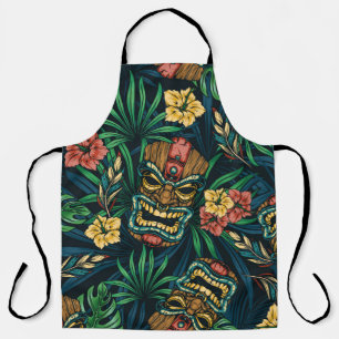 Delantal Patrón incoloro tropical hawaiano sin costuras con