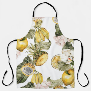 Delantal Patrón ininterrumpido de acuarela floral. Pintado