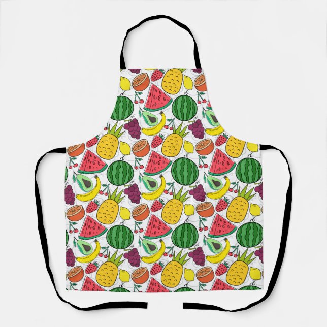 Delantal Patrón ininterrumpido de frutas | Patrón de superf (Anverso)