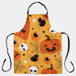 Delantal Patrón ininterrumpido de Halloween con calabazas l