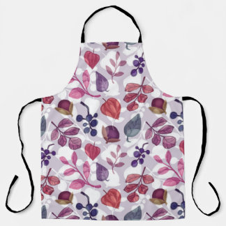 Delantal Patrón ininterrumpido de otoño vegetal, dibujo con