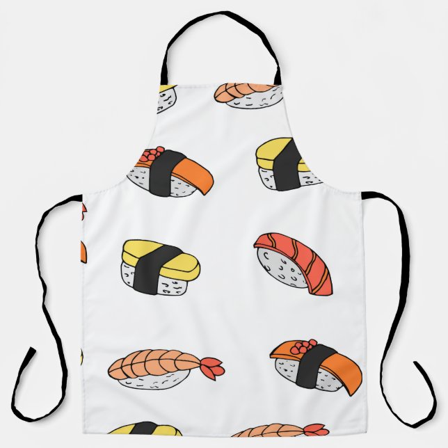 Delantal patrón ininterrumpido de sushi (Anverso)