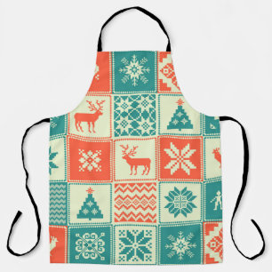 Delantal Patrón ininterrumpido de vintage navidad. Comercio
