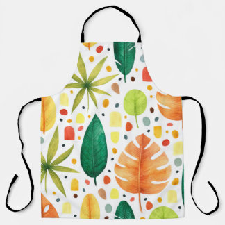 Delantal Patrón inmaculado con plantas tropicales decorativ