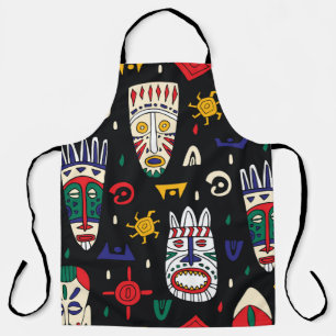 Delantal Patrón inmaculado de máscaras tribales africanas