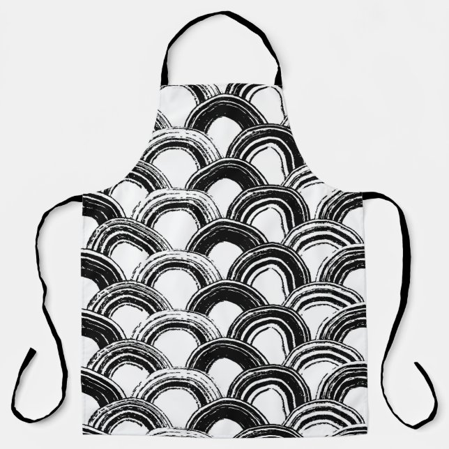 Delantal Patrón inmaculado de vintage con pincel seco (Anverso)