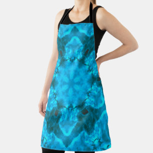 Delantal Patrón Kaleidoscope helado de copo de nieve azul