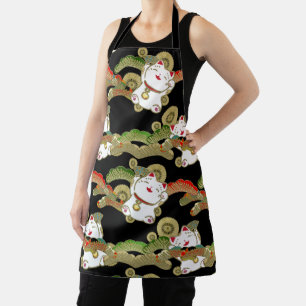 Delantal Patrón Kimono Maneki nekko Apron impreso japonés