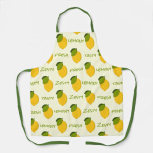 Delantal Patrón Lemones Amarillos Fresco Zesty Tasty Lemony