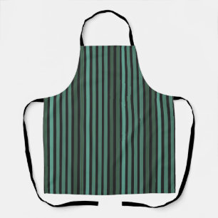 Delantal Patrón liso rayado retro verde