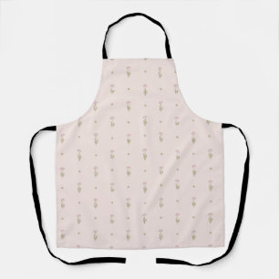 Delantal Patrón minimalista de flores silvestres con puntos