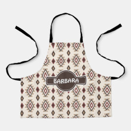 Delantal Patrón mínimo de crema gris étnica