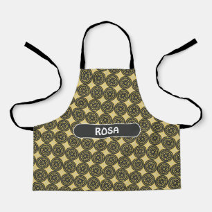 Delantal Patrón mínimo de crema verde chino