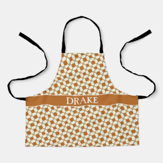 Delantal Patrón mínimo de Naranja beige en círculos