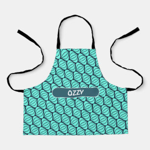 Delantal Patrón mínimo negro azul chino