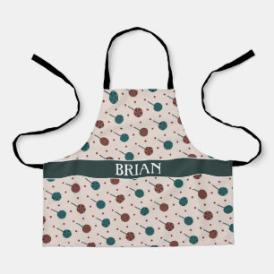 Delantal Patrón mínimo rojo beige de Halloween