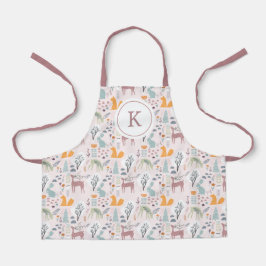 Delantal Patrón moderno de animales de bosque de Woodland