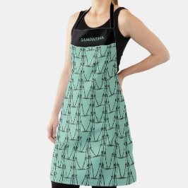 Delantal Patrón moderno de cocoteros de silueta