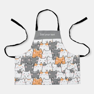 Delantal Patrón moderno de gatos graciosos kawaii