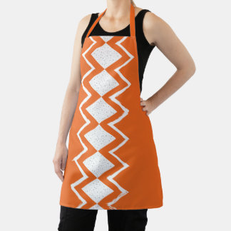 Delantal Patrón moderno de Terracotta Naranja del MCM de me