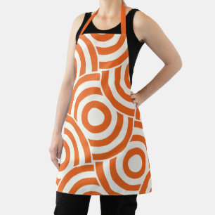 Delantal Patrón moderno de Terracotta Naranja del MCM de me