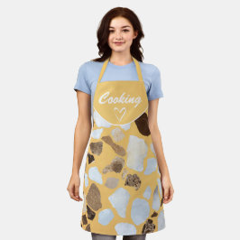 Delantal Patrón Naranja Brown Terrazzo personalizado