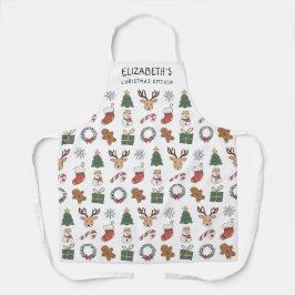 Delantal Patrón Navideño Personalizado de Repostería con Di