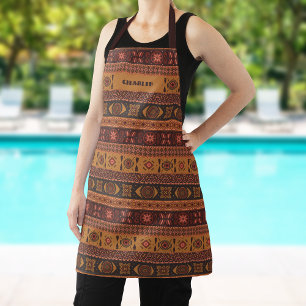 Delantal Patrón ornamental tribal de la etnia terracota mod