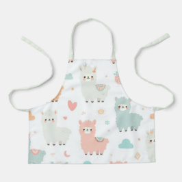 Delantal Patrón Pastel Cute Alpaca