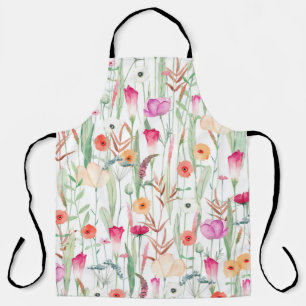 Delantal Patrón perfecto con diferentes flores silvestres.