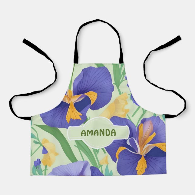 Delantal Patrón personalizado colorido de Iris Pastel (Anverso)