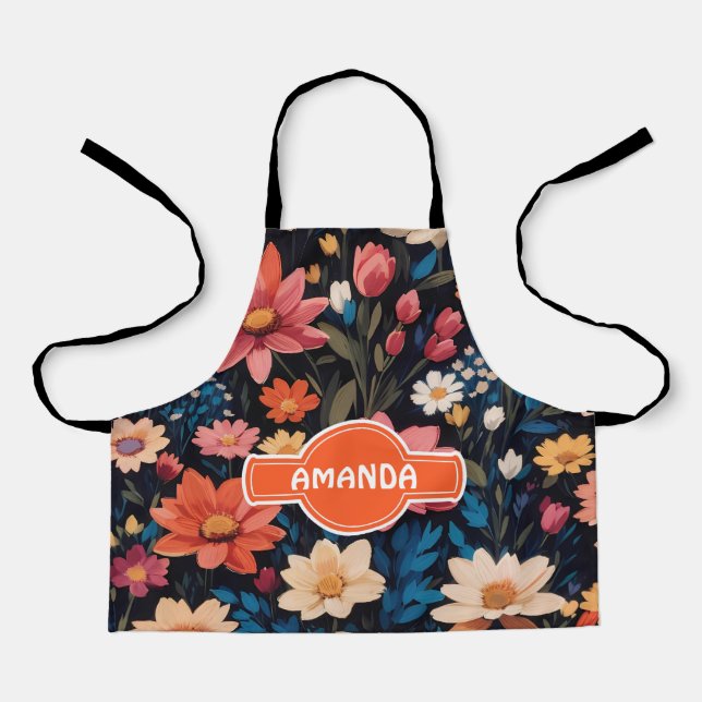 Delantal Patrón personalizado colorido de Jasmine Pastel (Anverso)