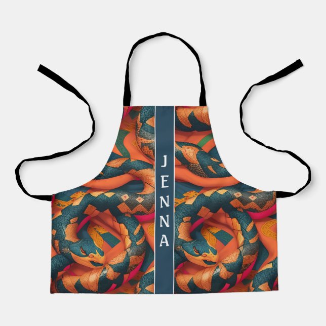 Delantal Patrón Personalizado colorido del mosaico de la po (Anverso)