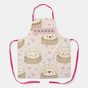 Delantal Patrón Personalizado de Albóndiga Pastel Kawaii