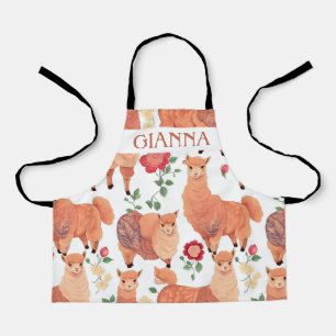 Delantal Patrón personalizado de color acuarela alpaca