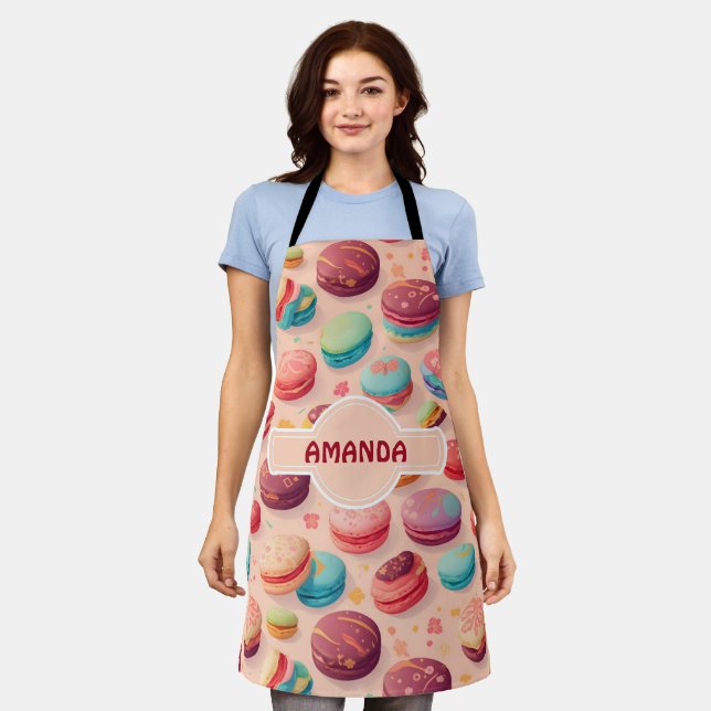 Delantal Patrón personalizado de color arcoiris de Macaron (Gastado)
