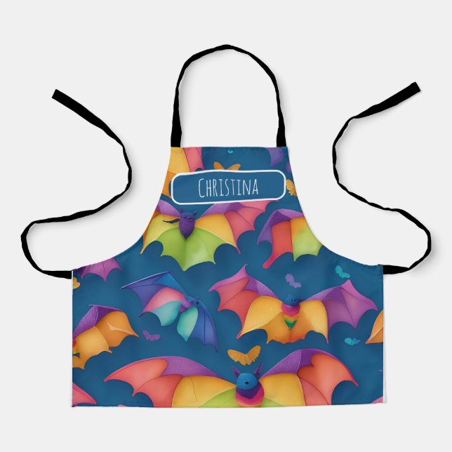 Delantal Patrón personalizado de color de agua mural (Anverso)